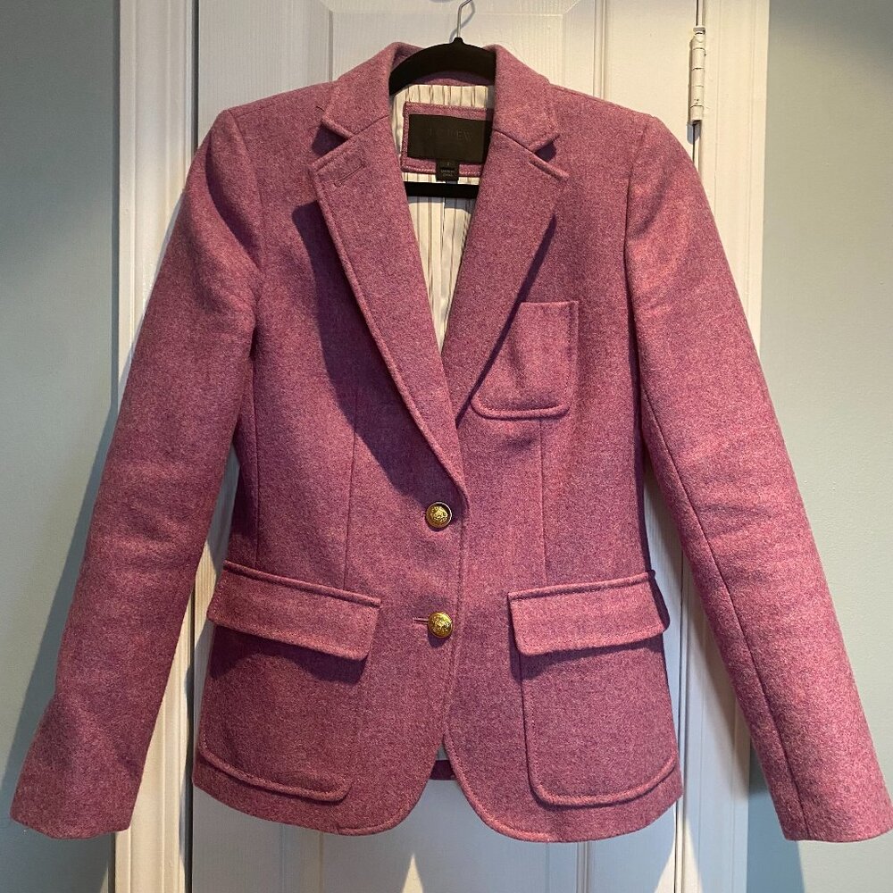 J.Crew Collection Wool Blazer in Plum Mélange – Size 2